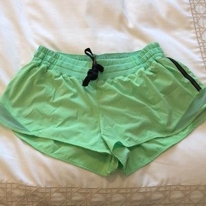Lululemon Hotty Hot short, 2.5”, lime green.
